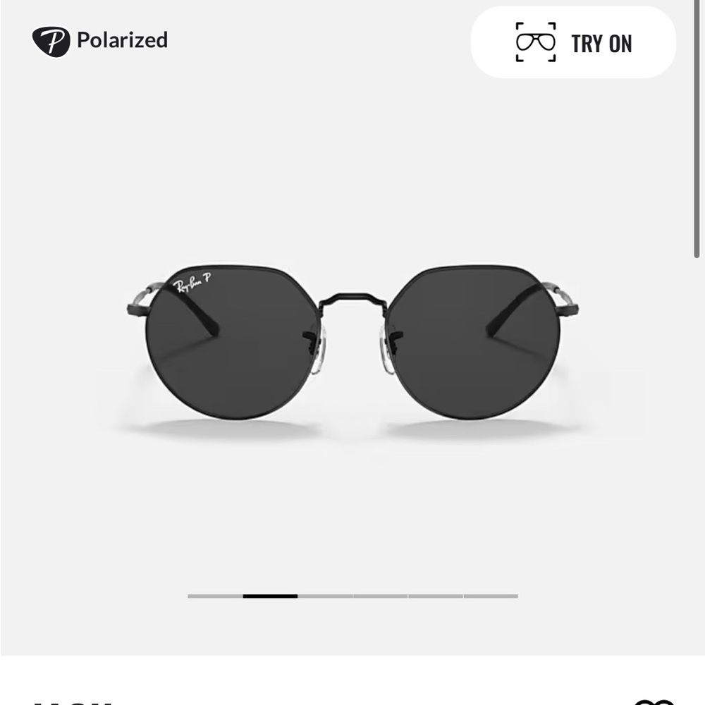 JACK Ray-Ban Black Minimalist Sunglasses with case